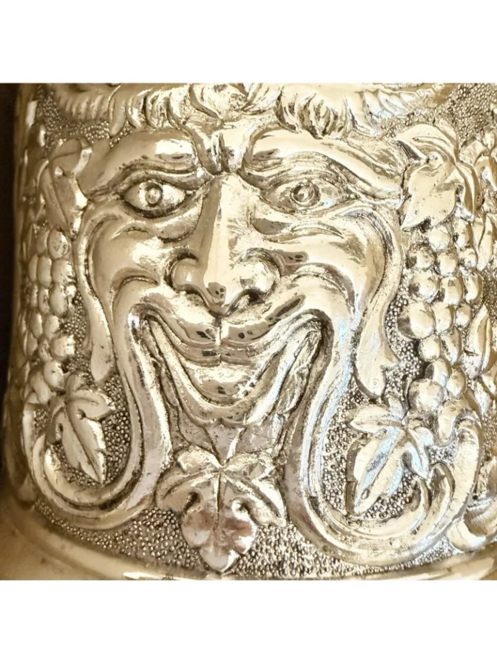 Godinger 1982 Bacchus Silverplate Wine Bottle Coaster Dionysus Greek Mythology
